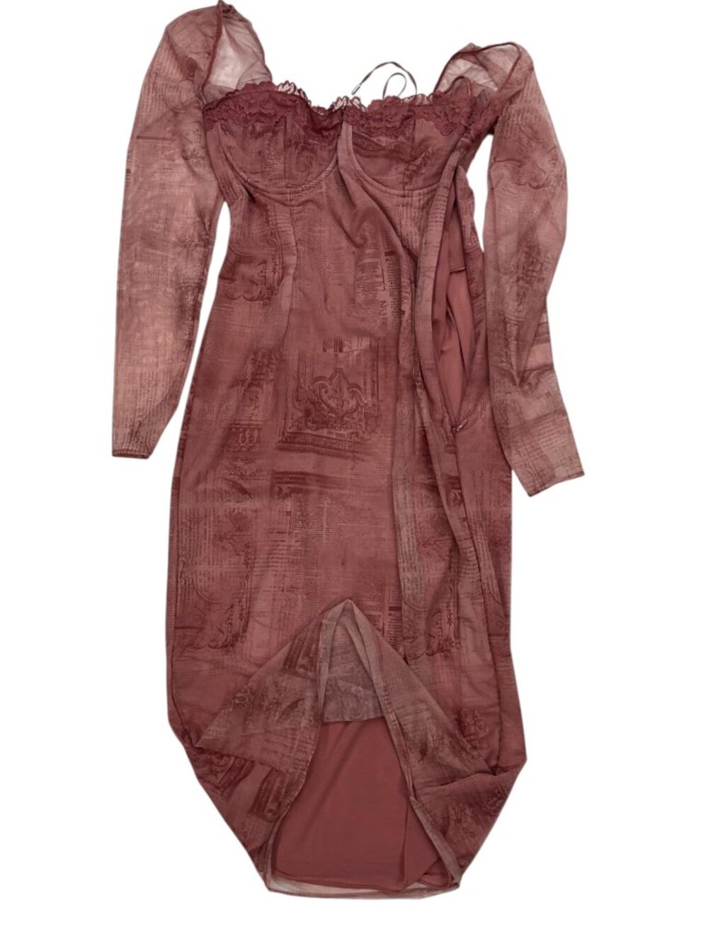 House OF CB Seraphina Corset Dress L Pink Print Bodycon - Picture 16 of 16